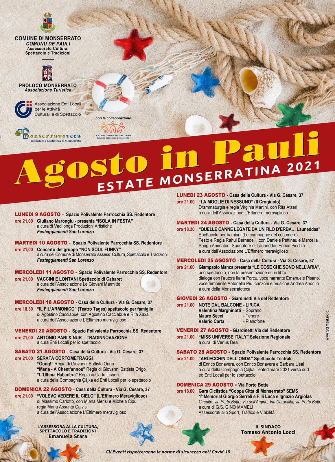 Agosto in Pauli – Estate Monserratina 2021