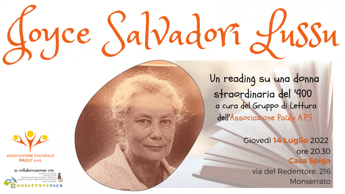 Joyce Salvadori Lussu.  Reading a cura del Gruppo di Lettura dell’Associazione Paùly A.P.S