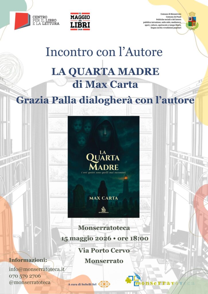 Locandina della presentazione del libro di Max Carta